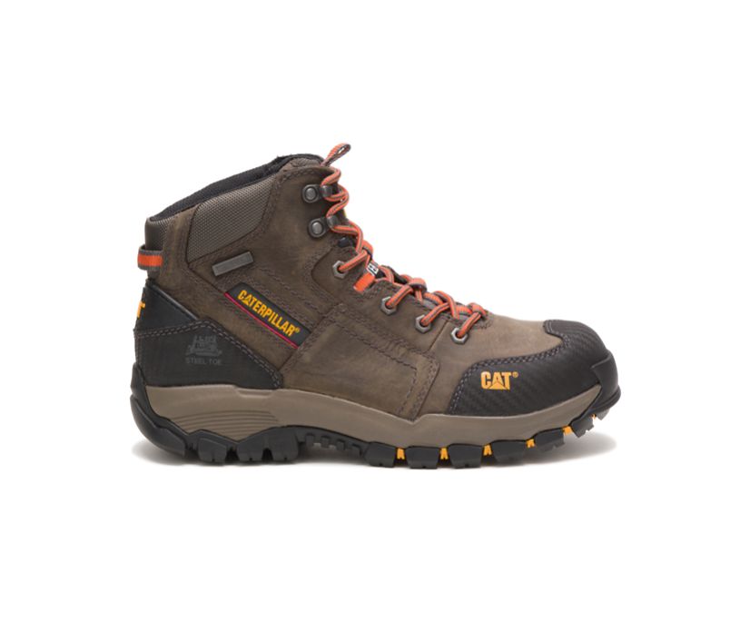 Panske Pracovne Topanky Caterpillar - Navigator Mid Waterproof Steel Toe - Tmavo Siva ( 5846-LZFOG )